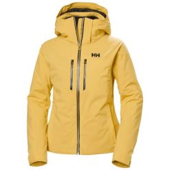 Damska kurtka narciarska Helly Hansen Alphelia Lifaloft. Brązowe kurtki narciarskie Helly Hansen, l, bez wzorów, z elastanu, z kapturem, narciarskie, primaloft. Za 1,760.00 zł.