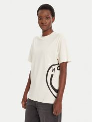 HUGO T-Shirt Vintage 50545053 Écru Loose Fit. T-shirty Hugo, xs, bez wzorów, z bawełny, bez kołnierzyka, bez ramiączek. Za 239.99 zł.