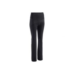 Legginsy Regular Gym & Pilates 900 damskie. Czarne legginsy DOMYOS, l, bez wzorów, z bawełny, z podwyższonym stanem. W wyprzedaży za 69.99 zł.