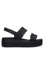 Crocs Sandały Brooklyn Woven Upper LW 209977 Czarny. Czarne sandały Crocs, bez wzorów, z tworzywa sztucznego, bez obcasa, na płaskiej podeszwie, bez zapięcia. Za 219.99 zł.