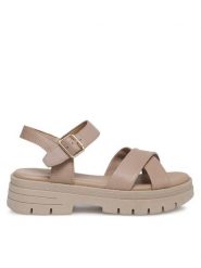 Lasocki Sandały CEO-WB-LINA-23 Beżowy. Brązowe sandały Lasocki, bez wzorów, ze skóry, bez obcasa, na płaskiej podeszwie, bez zapięcia. Za 169.99 zł.