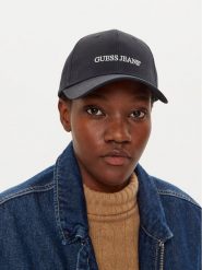 Guess Jeans Czapka z daszkiem M4BZ26 WF8V1 Granatowy. Niebieskie czapki Guess Jeans, z aplikacjami, z jeansu. Za 89.99 zł.