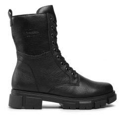 Botki Rieker. Czarne botki Rieker, bez wzorów, bez obcasa, na płaskiej podeszwie, bez zapięcia. Za 293.99 zł.