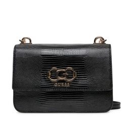 Torebka Guess. Czarne listonoszki Guess, z aplikacjami, bez dodatków. Za 589.99 zł.