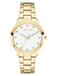 Tamaris Zegarek kwarcowy w kolorze złoto-białym rozmiar: onesize. Białe, analogowe zegarki Tamaris, metalowe. Za 173.99 zł.