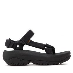 Sandały Teva. Czarne sandały Teva, bez wzorów, sportowe, bez obcasa, bez zapięcia. Za 299.99 zł.