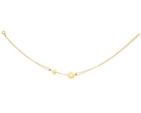 Złota bransoletka, ankier - serca. Żółte bransoletki Apart, złote. W wyprzedaży za 454.30 zł.