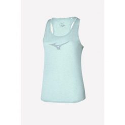 Koszulka do biegania damska Mizuno Core RB Tank. Niebieskie bluzki Mizuno, bez wzorów, sportowe, bez kołnierzyka, bez ramiączek. Za 78.99 zł.