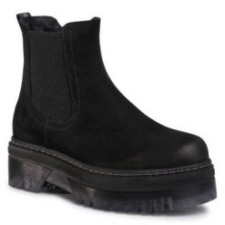 Gino Rossi BRITISH-01 Czarny. Czarne botki Gino Rossi, bez wzorów, z nubiku, bez obcasa, bez zapięcia. Za 349.99 zł.