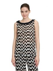 BETTY & CO Top w kolorze kremowo-czarnym rozmiar: S. Czarne topy Betty & Co, s, bez wzorów, bez kołnierzyka, bez ramiączek. Za 76.95 zł.