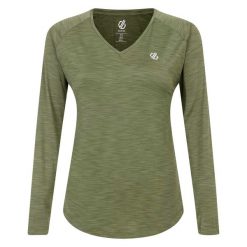 Damska Koszulka Z Długim Rękawem Discern. Zielone bluzki Dare 2b, xl, bez wzorów, sportowe, bez kołnierzyka, bez ramiączek. Za 54.99 zł.