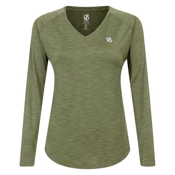 Damska Koszulka Z Długim Rękawem Discern. Zielone bluzki Dare 2b, xl, bez wzorów, sportowe, bez kołnierzyka, bez ramiączek. Za 54.99 zł.