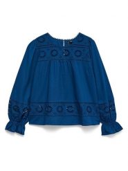Vero Moda Bluzka w kolorze granatowym rozmiar: XS. Niebieskie bluzki Vero Moda, xs, bez wzorów, z bawełny, bez kołnierzyka, bez ramiączek. Za 157.32 zł.