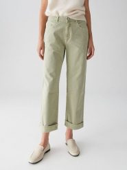OPUS Dżinsy "Lissie" - Regular fit - w kolorze zielonym rozmiar: 40/L26. Zielone jeansy Opus, l, z aplikacjami, z podwyższonym stanem. Za 204.95 zł.