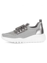 Gabor Skórzane sneakersy w kolorze srebrno-szarym rozmiar: 37,5. Szare trampki Gabor, bez wzorów, bez zapięcia. Za 228.92 zł.