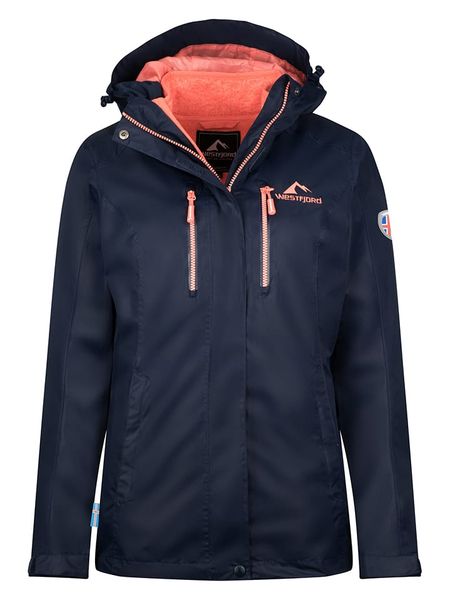 Westfjord Kurtka funkcyjna 3w1 "Hverfjall" w kolorze granatowo-koralowym rozmiar: M. Niebieskie kurtki sportowe Westfjord, m, bez wzorów, z dzianiny, bez kaptura, outdoorowe. Za 288.52 zł.