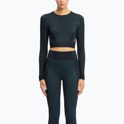 Longsleeve Reebok RBK Lab Seamless Crop. Czarne koszulki sportowe REEBOK FITNESS, bez wzorów, bez ramiączek, na fitness i siłownię. Za 229.99 zł.