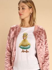 WOOOP Koszulka "Duck Bouee" w kolorze białym rozmiar: XXL. Białe bluzki Wooop, xxl, bez wzorów, z bawełny, bez kołnierzyka, bez ramiączek. Za 52.79 zł.