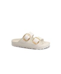 Klapki damskie Birkenstock Arizona Big Buckle Eva. Białe klapki Birkenstock, bez wzorów, z materiału, bez obcasa. Za 339.00 zł.