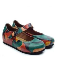 Goby Baleriny w kolorze zielono-pomarańczowo-różowym rozmiar: 36. Pomarańczowe baleriny Goby, bez wzorów, bez obcasa. Za 195.99 zł.