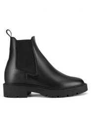 Gino Rossi Botki ALBA-25830NB Czarny. Czarne botki Gino Rossi, bez wzorów, ze skóry, bez obcasa, na płaskiej podeszwie, bez zapięcia. Za 299.99 zł.