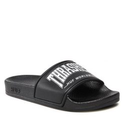 Klapki HUF. Czarne klapki HUF, bez wzorów, bez obcasa. Za 219.99 zł.