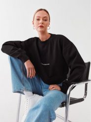 Calvin Klein Jeans Bluza J20J220689 Czarny Relaxed Fit. Czarne bluzy Calvin Klein Jeans, xs, bez wzorów, z jeansu, bez kaptura. Za 399.99 zł.