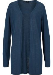 Sweter bez zapięcia z czystej bawełny slub. Niebieskie swetry bonprix, bez wzorów, z bawełny, bez ramiączek. Za 74.99 zł.