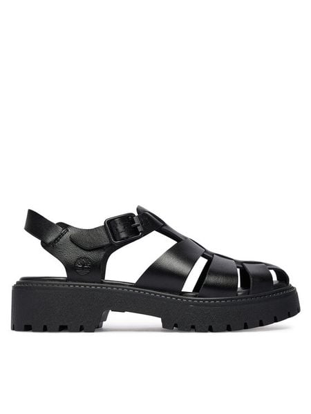 Timberland Sandały Stone Street TB0A5S65W021 Czarny. Czarne sandały Timberland, bez wzorów, ze skóry, street, bez obcasa, na płaskiej podeszwie, bez zapięcia. Za 469.99 zł.