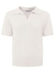 Zwillingsherz Kaszmirowa koszulka polo w kolorze kremowym rozmiar: M. Brązowe bluzki Zwillingsherz, m, bez wzorów, z kaszmiru, bez kołnierzyka, bez ramiączek. Za 347.99 zł.