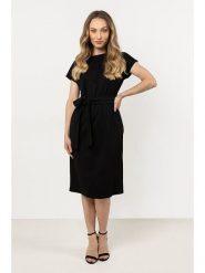 Awama Sukienka w kolorze czarnym rozmiar: L. Czarne sukienki Awama, l, bez wzorów, bez kołnierzyka, bez ramiączek, maxi. Za 127.99 zł.