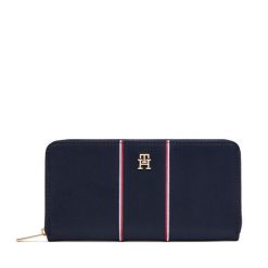 Duży Portfel Damski Tommy Hilfiger. Niebieskie portfele TOMMY HILFIGER, bez wzorów, z nylonu. Za 279.99 zł.