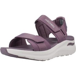Sandały SKECHERS ARCH FIT 2.0 Fioletowy. Fioletowe sandały Skechers, bez wzorów, z tkaniny, bez obcasa, bez zapięcia. Za 278.99 zł.