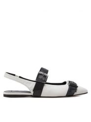 KARL LAGERFELD Baleriny Konnie KL40186 Biały. Białe baleriny KARL LAGERFELD, bez wzorów, ze skóry, bez obcasa. Za 499.99 zł.