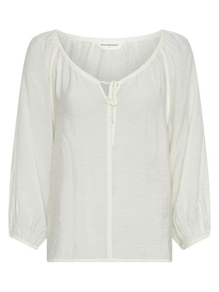 MOSS COPENHAGEN Bluzka "ideen" w kolorze białym rozmiar: S. Białe bluzki Moss Copenhagen, s, bez wzorów, bez kołnierzyka, bez ramiączek. Za 149.95 zł.