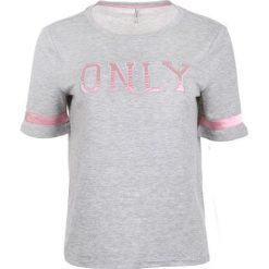 ONLY Ladies T-shirt Mia S / S Tylko Logo Top Jrs Lekki Grey Melange (rozmiar S). Szare t-shirty Only, s, bez wzorów, bez kołnierzyka, bez ramiączek. W wyprzedaży za 58.00 zł.