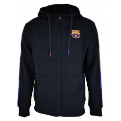 Bluza z kapturem unisex Barcelona 2024-25. Czarne bluzy FC Barcelona, na zimę, m, bez wzorów, z kapturem. W wyprzedaży za 264.50 zł.