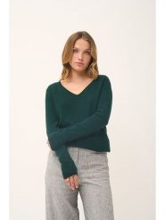 Just Cashmere Kaszmirowy sweter "Joan" w kolorze ciemnozielonym rozmiar: S. Zielone swetry Just Cashmere, s, bez wzorów, z kaszmiru, bez ramiączek. Za 347.99 zł.