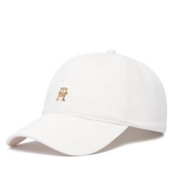 Czapka z daszkiem Tommy Hilfiger. Białe czapki TOMMY HILFIGER, bez wzorów. Za 209.99 zł.