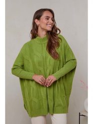 Soft Cashmere Sweter w kolorze zielonym rozmiar: 38/40. Zielone swetry Soft Cashmere, bez wzorów, ze splotem, bez ramiączek. Za 114.44 zł.