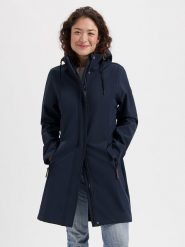 TRAVELIN' Kurtka softshellowa "Erika" w kolorze granatowym rozmiar: XL. Niebieskie kurtki sportowe Travelin', s, z aplikacjami, z polaru, bez kaptura, outdoorowe. Za 317.73 zł.
