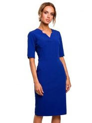 Made of emotion Sukienka w kolorze niebieskim rozmiar: XL. Niebieskie sukienki Made Of Emotion, xl, bez wzorów, bez kołnierzyka, bez ramiączek, midi. Za 122.96 zł.