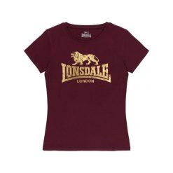 T-shirt damski Lonsdale Bantry. Czerwone koszulki sportowe Lonsdale, bez wzorów, bez ramiączek, na fitness i siłownię. Za 190.00 zł.