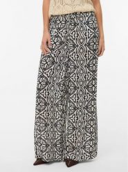 Vero Moda Spodnie materiałowe Menny 10282478 Beżowy Wide Leg. Brązowe spodnie materiałowe Vero Moda, s, bez wzorów, z materiału. Za 169.99 zł.