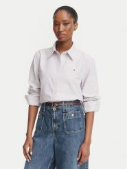 Tommy Hilfiger Koszula WW0WW46111 Różowy ciemny Relaxed Fit. Czerwone koszule TOMMY HILFIGER, bez wzorów, z bawełny, bez kołnierzyka, bez ramiączek. Za 409.99 zł.