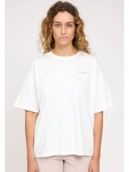 MAZINE Koszulka "Tonya" w kolorze białym rozmiar: L. Białe bluzki MAZINE, l, bez wzorów, z bawełny, bez kołnierzyka, bez ramiączek. Za 43.99 zł.