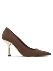 Nine West Szpilki WFA2663-1 Brązowy. Brązowe szpilki Nine West, bez wzorów, z materiału, bez obcasa, na szpilce, bez zapięcia. Za 184.99 zł.