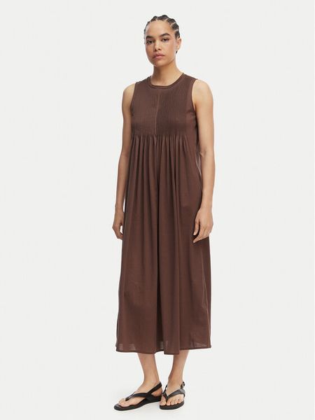 Weekend Max Mara Sukienka codzienna Ricordo 2615621022 Brązowy Regular Fit. Brązowe sukienki Weekend Max Mara, na co dzień, l, bez wzorów, z bawełny, bez kołnierzyka, bez ramiączek, proste. Za 668.99 zł.