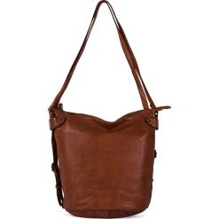 Skórzana torebka w kolorze brązowym - 26 x 27 x 7 cm. Brązowe torby na ramię neropantera, bez wzorów, z materiału, na ramię, bez dodatków. W wyprzedaży za 285.95 zł.
