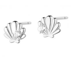 Kolczyki srebrne z cyrkoniami - muszle. Szare kolczyki Apart, z cyrkonią, srebrne. Za 169.00 zł.